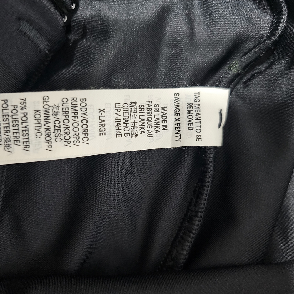 Savage X Fenty Black Jumpsuit Sz XL  Sporty Zipper Front Racerback Neon Athletic - Picture 11 of 13